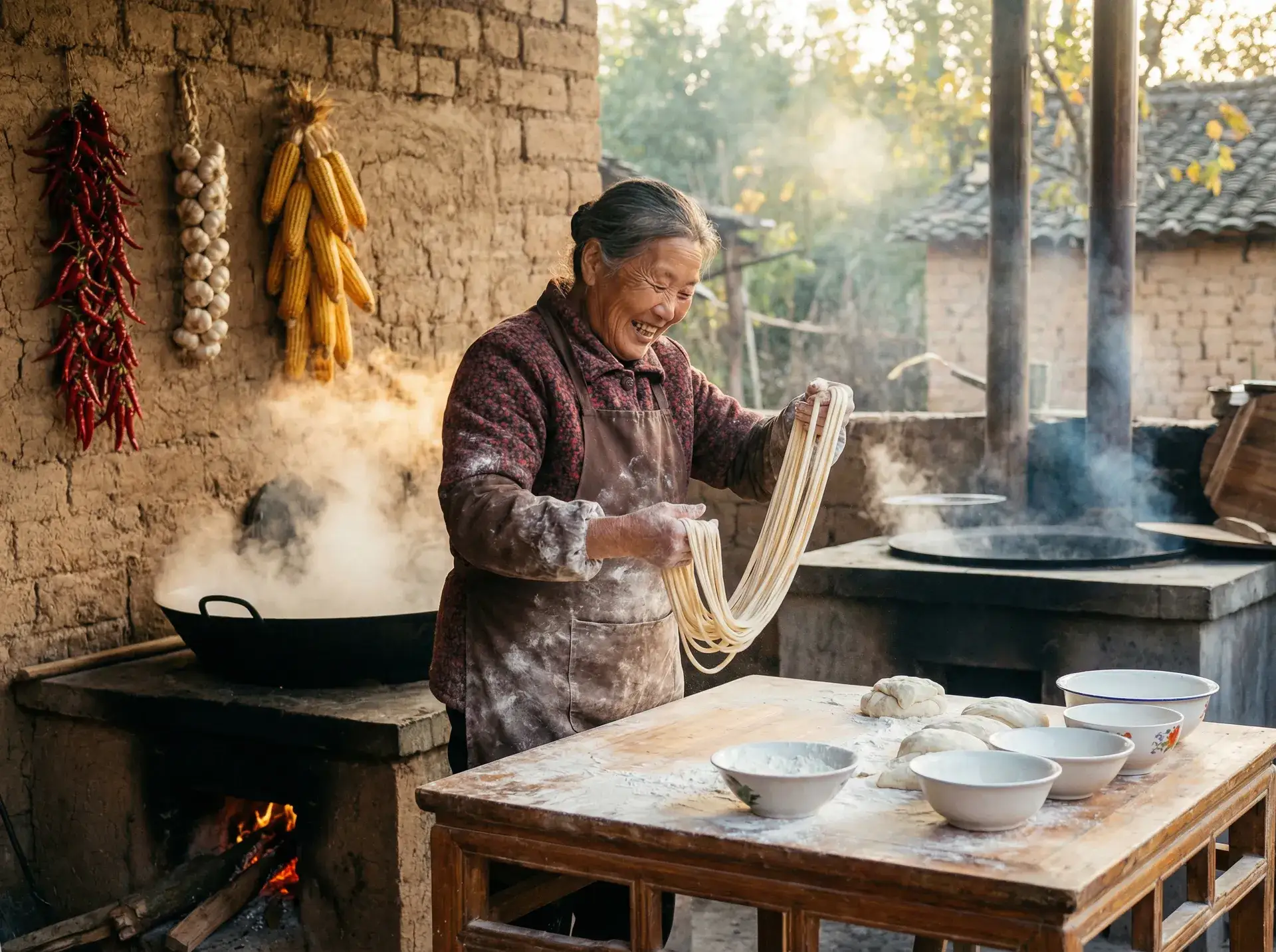农家大嫂手擀面 - 大时代段奕宏 乡村美食